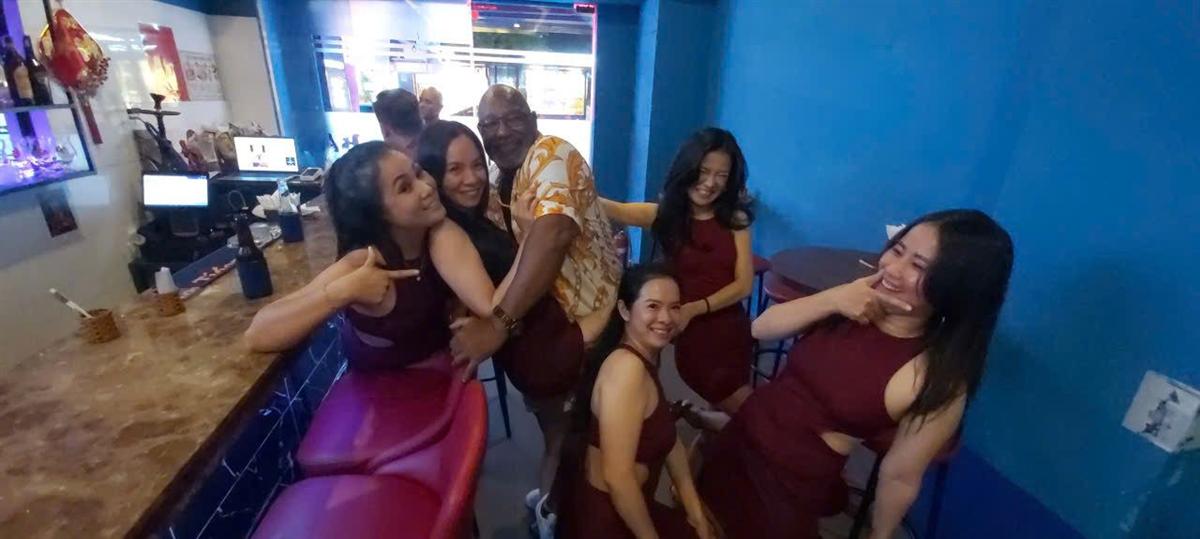Friends Bar crew having fun